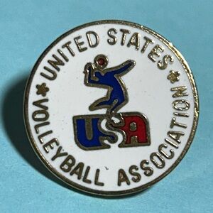 USA Volleyball Association Brooch in Red, Blue, and White